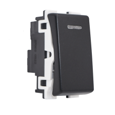 Διακόπτης Απλός Ανθρακί Φωτιζόμενος Lecce 27002 